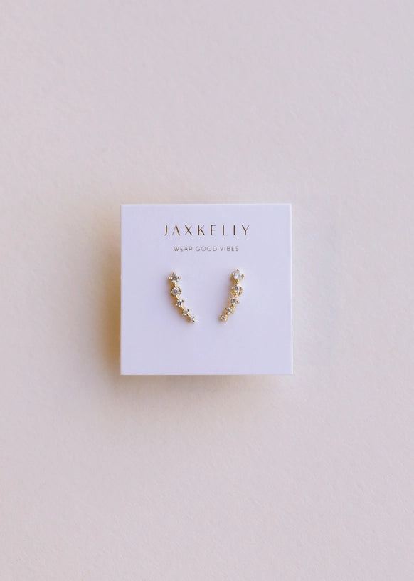 5-Stone Gold Crawler Earrings