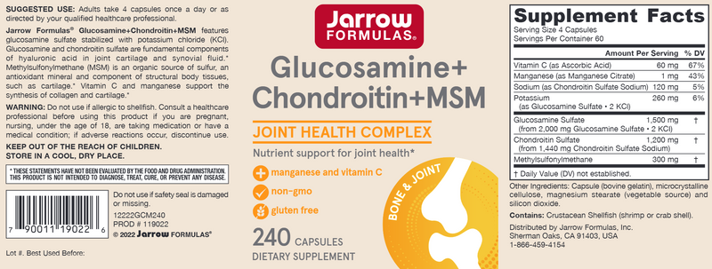 Glucosamine Chondroitin MSM 120ct