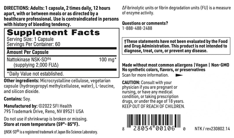 Nattokinase NSK-SD, 60ct