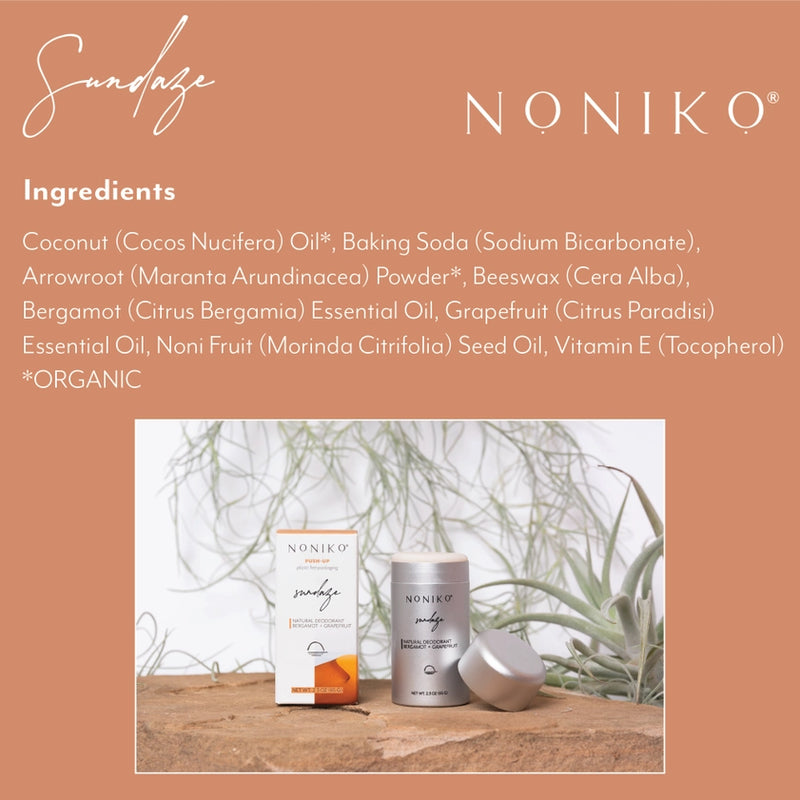 Noniko Natural Deodorant- Sundayze (Bergamot + Grapefruit)