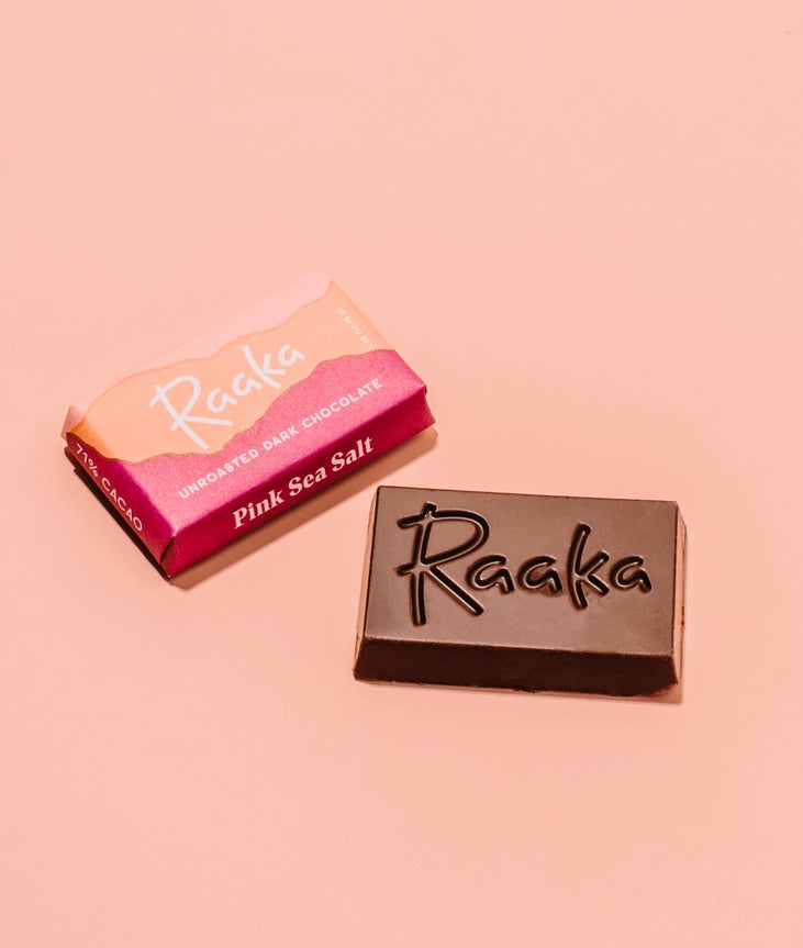 Pink Sea Salt Mini Chocolate Bars, 71%