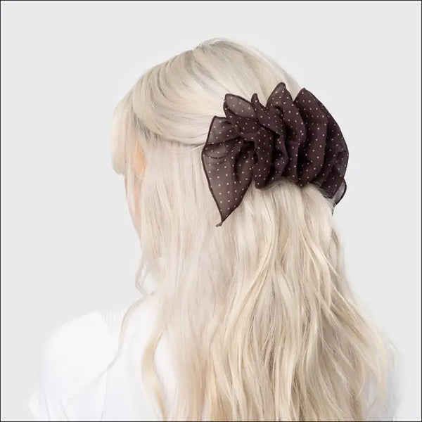 KITSCH Recycled Chiffon Polka Dot Bow Barrette