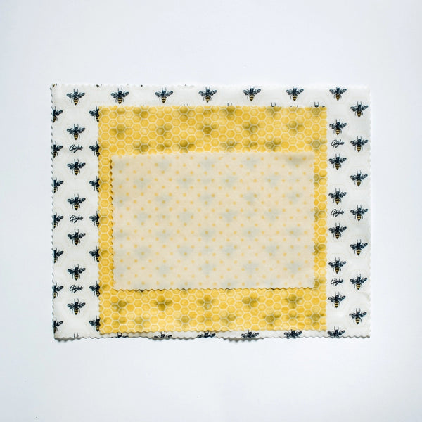 Beeswax Food Wraps: Honeybees Set of 3